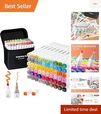 Alcohol Markers, 60 Colors Dual Tip Art Coloring Markers Set for Kids Adult B...