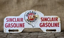 VINTAGE SINCLAIR GASOLINE LICENSE PLATE TOPPER 11" X 4.5"