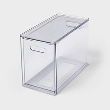 Clear Plastic Drawer Organizer Tray Full Depth Storage Bin for Kitchen Bathroom