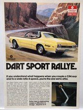 1973 Dodge Dart Sport Rallye 4 Speed Yellow Retro Original Print Ad 70s