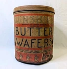 1940s Sunshine Butter Wafers Tin Can Vintage Loose-Wiles Biscuit Co NYC Patina