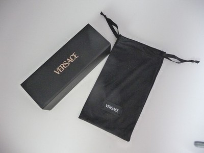 ! NEU ! schwarzes Versace Hartschalen Brillen Etui klappbar + Beutel