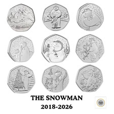 2018-2026 The Snowman 50p Coins Fifty Pence