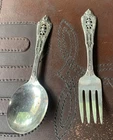 Rose Point by Wallace Sterling Silver Child’s Fork & Spoon