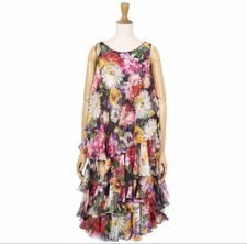 D&G Dolce&Gabbana Floral Silk Dress M Multi Color Italy Authentic Excellent