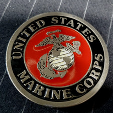 Vintage USMC Belt Buckle EGA Eagle Globe Anchor United States Marine Corps Round