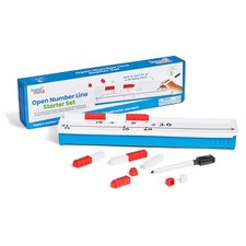 hand2mind Open Number Line Starter Set, White Board Dry Erase Number Lines for S