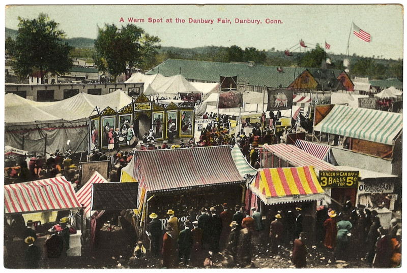 Danbury State Fair, Exhibit Banners, Concessions, People, Danbury, CT. Pre-1910.