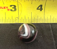 Vintage Akro Agate marble 11/16th inch Deep Purple/white