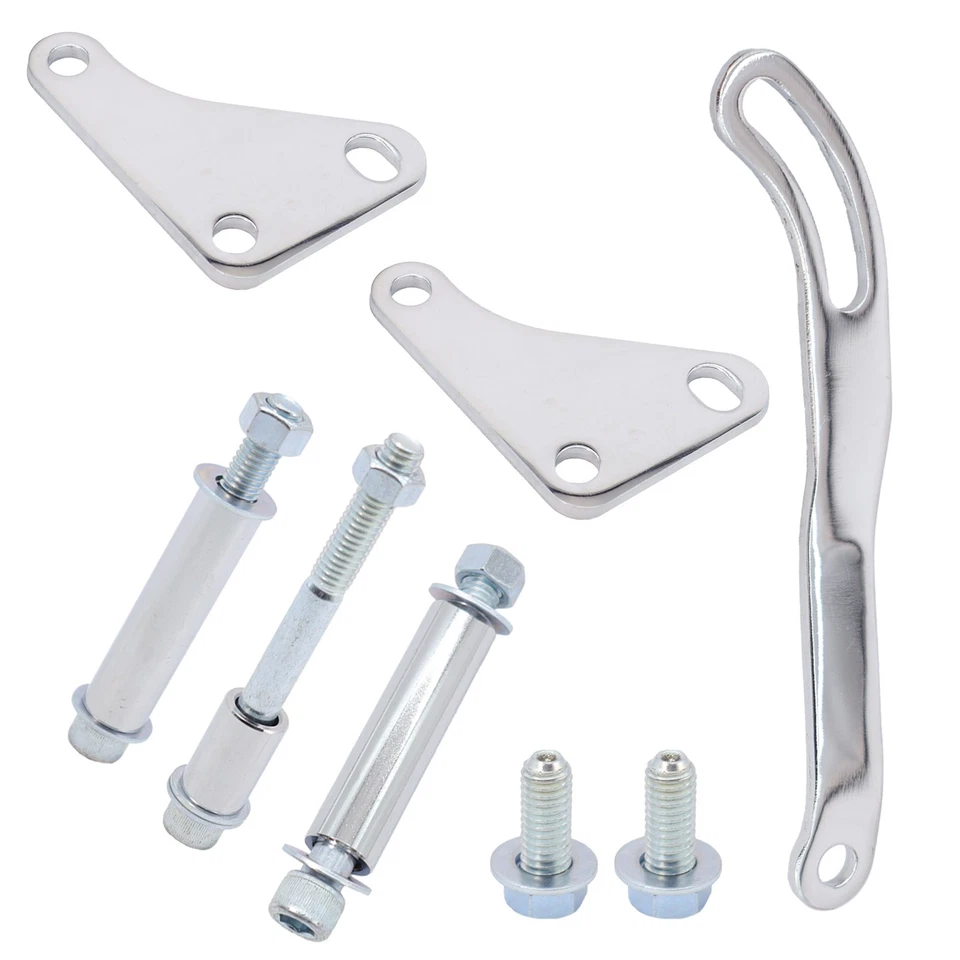 Power Steering Pump Mounting Brackets For SBC Chevy 283 305 327 350 383 SWP LWP Foto 3 de 4