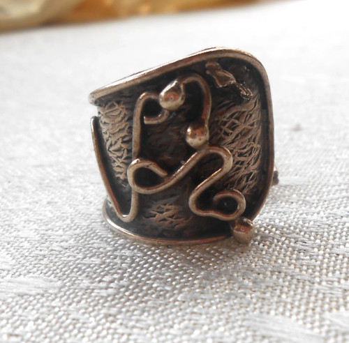 Vintage Handmade Yemeni Tribal 925 Sterling Silver Ring – Ethnic Artisan Jewelry