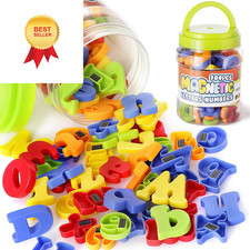 LovesTown 104 PCS Alphabet Magnetic Letters and Numbers Medium, Multi Color