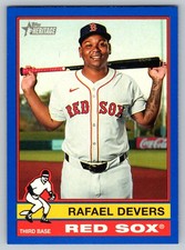 2025 Topps Heritage BLUE BORDER #445 Rafael Devers Boston Red Sox