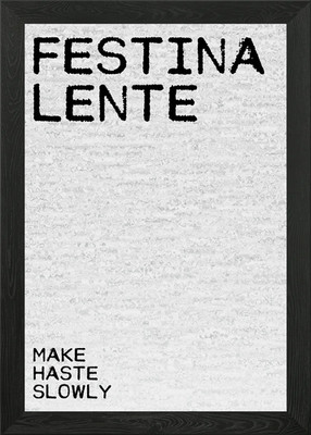 Make Haste Slowly Gerahmtes Wandbild Poster Leinwanddruck Bild