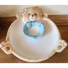 Vintage Theodore Country Bear Chip & Dip Serving Bowl Tienshan PLEASE READ