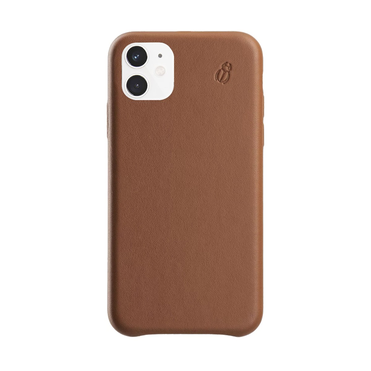 Coque iPhone 11 cuir marron BEETLECASE et protection antichoc élégante