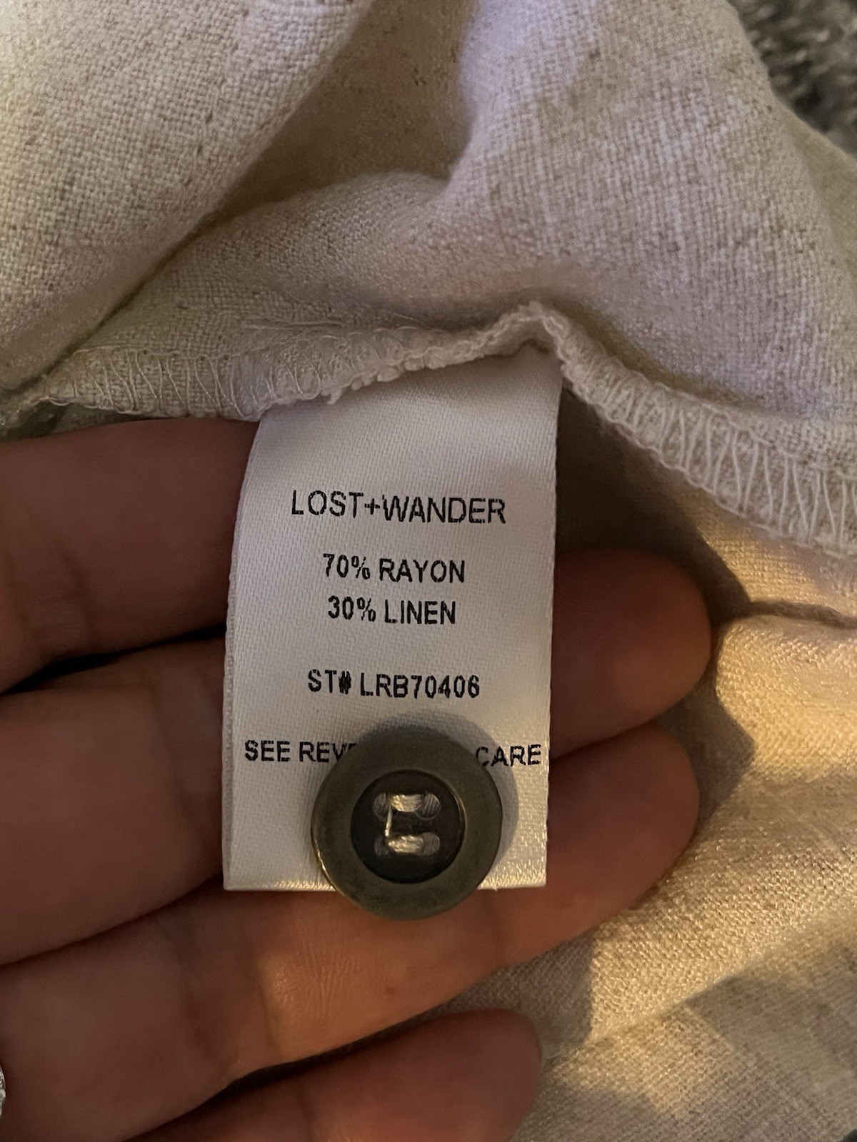 Lost + Wander Cream Button Down Ajustable Straps … - image 9