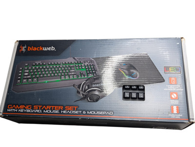 Blackweb Gaming Keyboard Mouse Headset - Starter Set LED USB BWA19H0004 Open Box