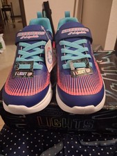 Skechers S-Lights Flicker Flash Girls Size 4 New In Box N