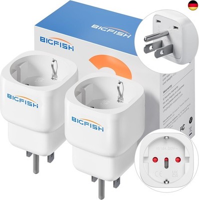Bigfish Reiseadapter USA Adapter Steckdose 2Pack, Adapter USA Deutschland
