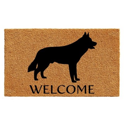 Siberian Husky Doormat 24x36 Inch Natural Black Floor Rug Decor AZ105592436