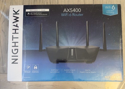 NIB NETGEAR – Nighthawk AX5400 Wi-Fi 6 Router, RAX54S-100NAS Sealed New in Seal