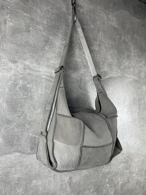 Deconstructing PatchWork Artisanal IT Vintage Leather Shoulder Bag Gray One Size