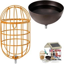 Metal Suet Ball Holder Water Bowl Set for Birds - With Water Bowl Oval