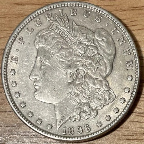 1896 Morgan Silver Dollar $1 Coin Circulated Business Strike Silver 0.9 Fineness
