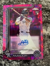 Adael Amador 2025 Topps Chrome RC AUTO Magenta/Purple Lava REFRACTOR 227/299 z6