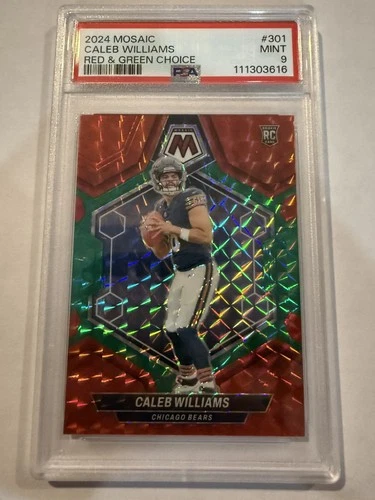 2024 PANINI MOSAIC RED & GREEN CHOICE #301 CALEB WILLIAMS PSA 9