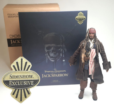 Hot Toys Pirates Jack Sparrow SIDESHOW EXCLUSIVE 1/6 Scale DX06 W/ Shipper RARE