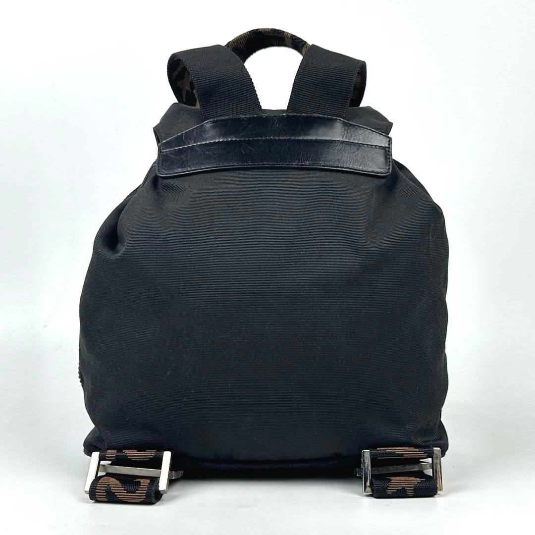 FENDI Mini Backpack Drawstring FF Zucca Black Nyl… - image 5