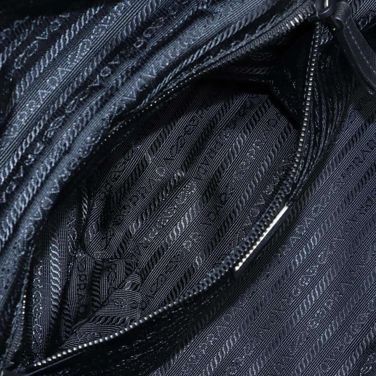 Prada Tessuto nylon x leather Shoulder bag Black 2VH991 thumbnail 7