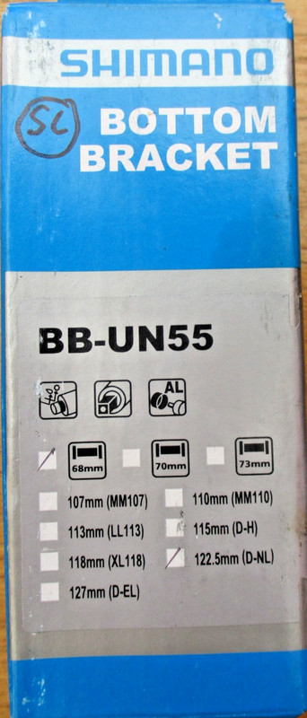 Shimano BB-UN55 Bottom Bracket 68 x 122.5mm JIS Square Taper BSA Thread