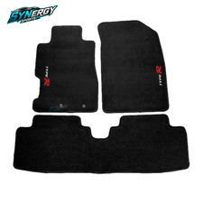 Floor Mats Fits 01-05 Honda Civic Black Nylon Carpet Non Slip W Emblem