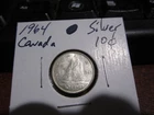 Canada 1964 -  10 Cent Dime Canadian Coin - 80% Silver - ASW 0.06 Oz