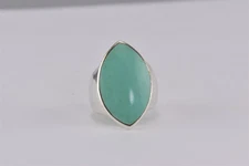 MWS Sterling Silver 25mm Blue Accented Tapered Statement Band Ring 925 Sz: 7