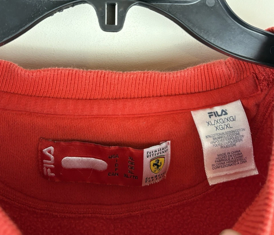 Hombre Fila Ferrari Bordado/Cuello Redondo/Sudadera/Rojo/Talla XL Foto 2 de 4