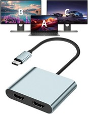 USB C to Dual HDMI Adapter 4K 60Hz for Dual Monitors