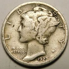1927 S Mercury Dime 90% Silver F-Details  "Actual Coin Pictured - Not Cleaned"
