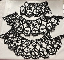 1800s Victorian Glass Beaded Trim On Cording Applique Collar Repair 5 Peices