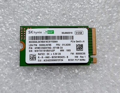 512GB SK HYNIX BC501 PCIe GEN 3 2242 SSD
