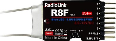 Radiolink R8F 8CH 2.4GHz Dual Antenna Receiver Telemetry Surface Long Range RX