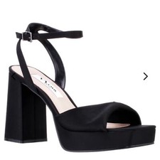BRAND NEW - STACIE WOMENS BLACK SATIN BLOCK H...