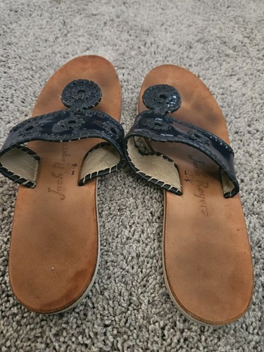 JACK ROGERS Women's Thong Sandals Navy Blue Flip Flops Size 8.5M - Picture 6 of 10