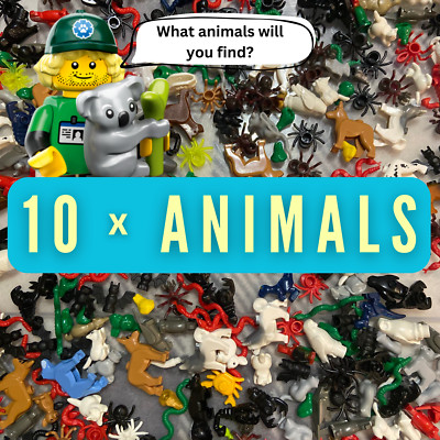 Lego Tiere Konvolut 10 x Restposten Set - Hund Schlange Katze Papagei Eule Frosch Maus Bauernhof