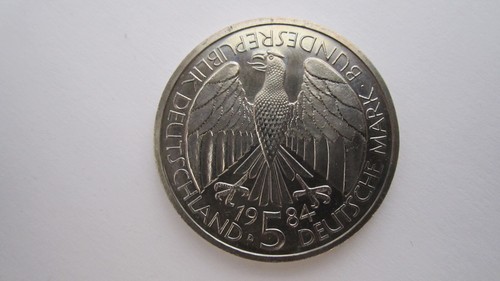 BRD 5 DM 1984 Gründung des deutschen Zollvereins Prägestätte D - Bild 2 von 2