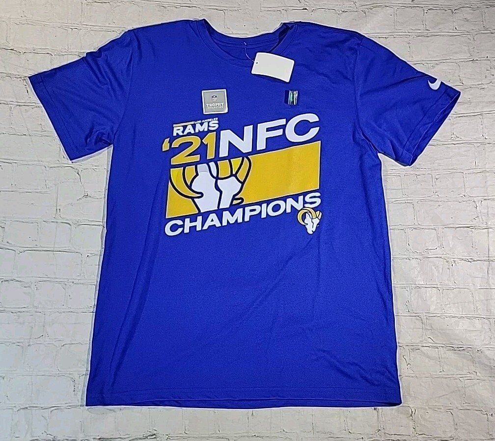 Champion Los Angeles Rams シャツ M NIKE Los Angeles Rams NFC Champions Shirt Sz Medium Blue Trophy