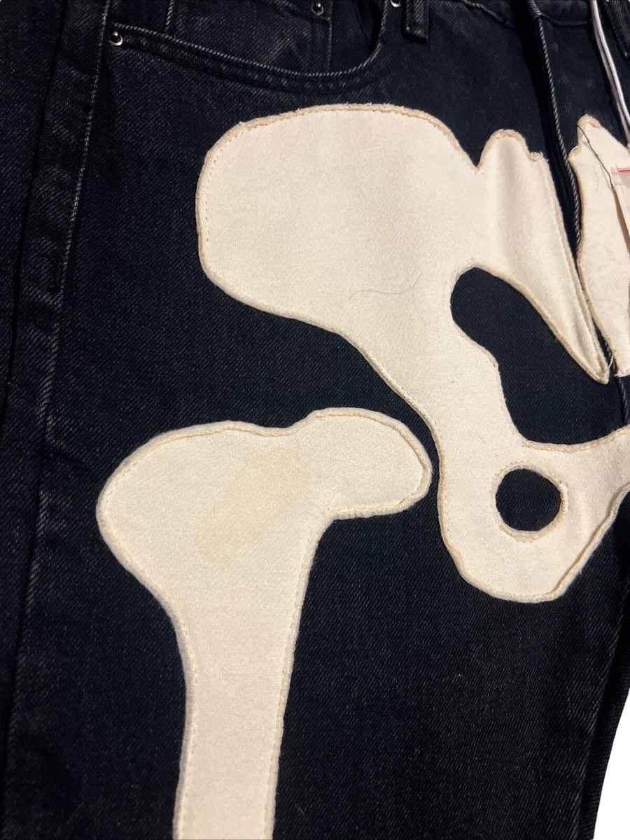 NWT 2020 MNML D184 Skeleton Denim Pants - Black / White MEN NWT 2020 MNML D184 Skeleton Denim Pants - Black / White MEN
